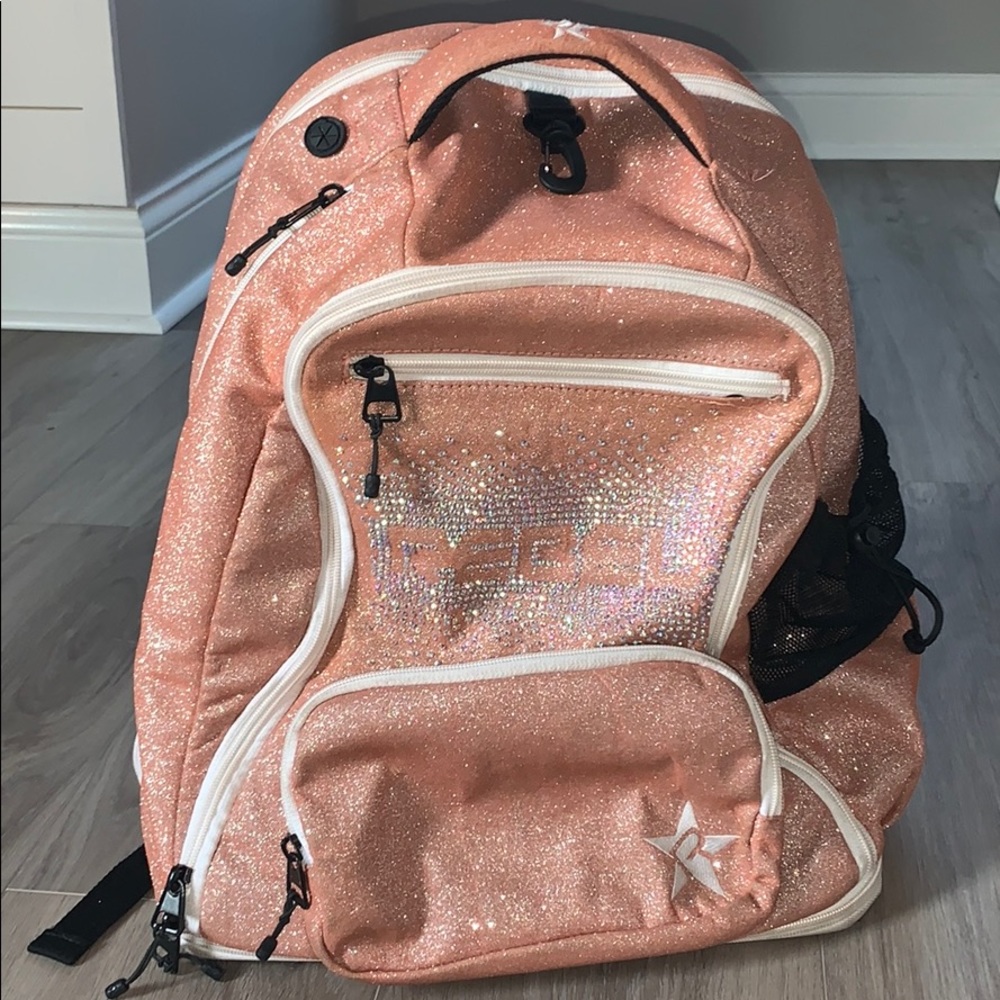 ROSE GOLD REBEL DREAM BAG WITH WHITE ZIPPER